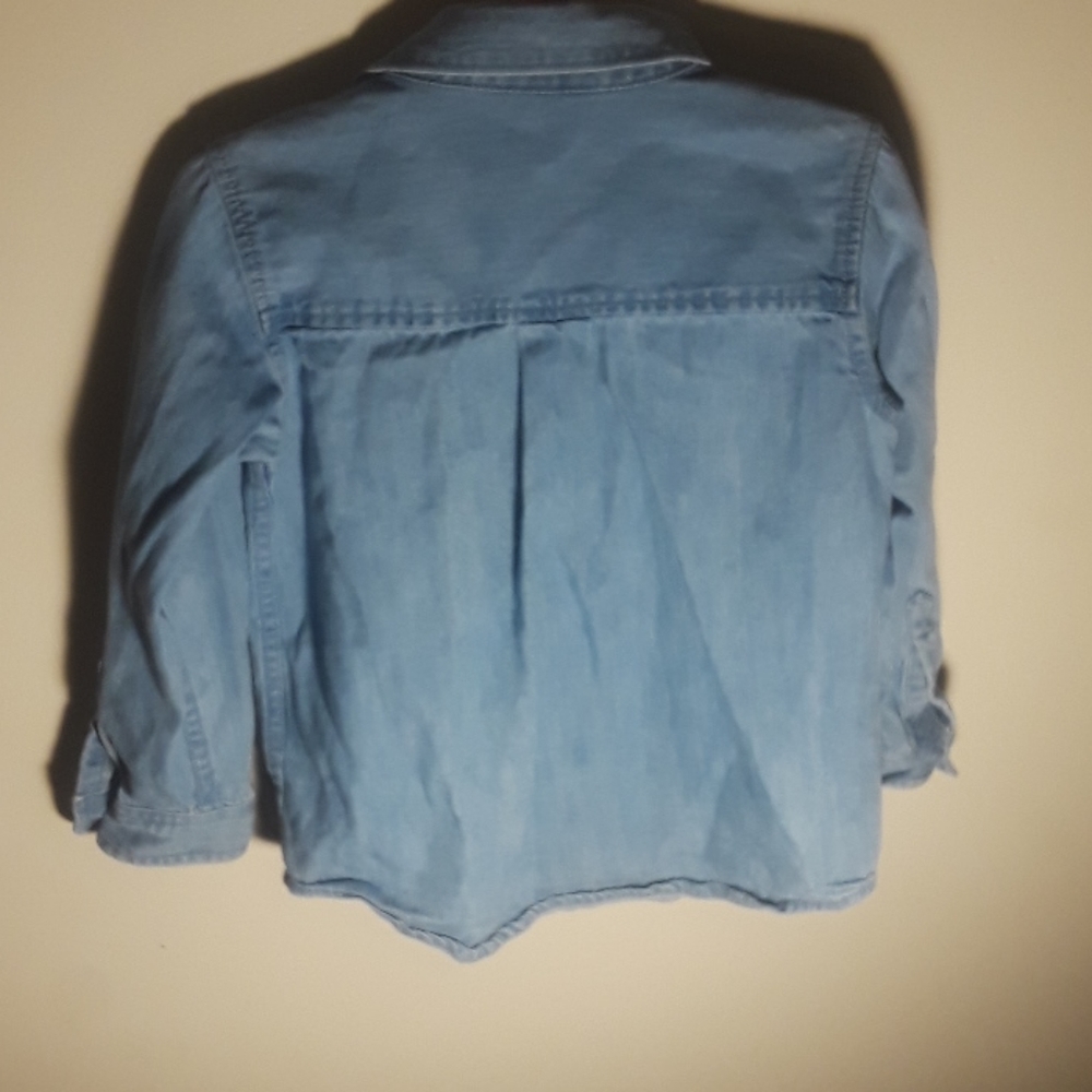 hannaAndersson button down collar light denim top - Picture 8 of 10